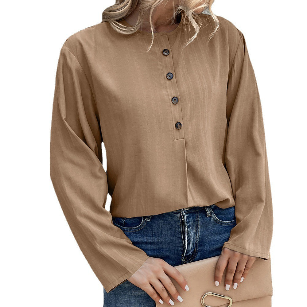 Women's Casual Shirt with Button Detail and Long Sleeves Lune London