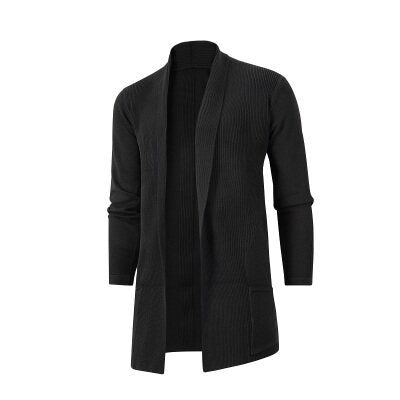 Men's knitted coat with open cut and practical pockets Lune London