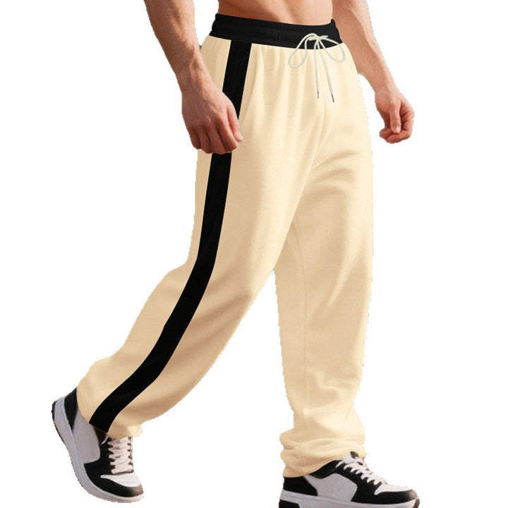 Men's sporty jogger pants with elastic waistband and contrasting side stripes Lune London
