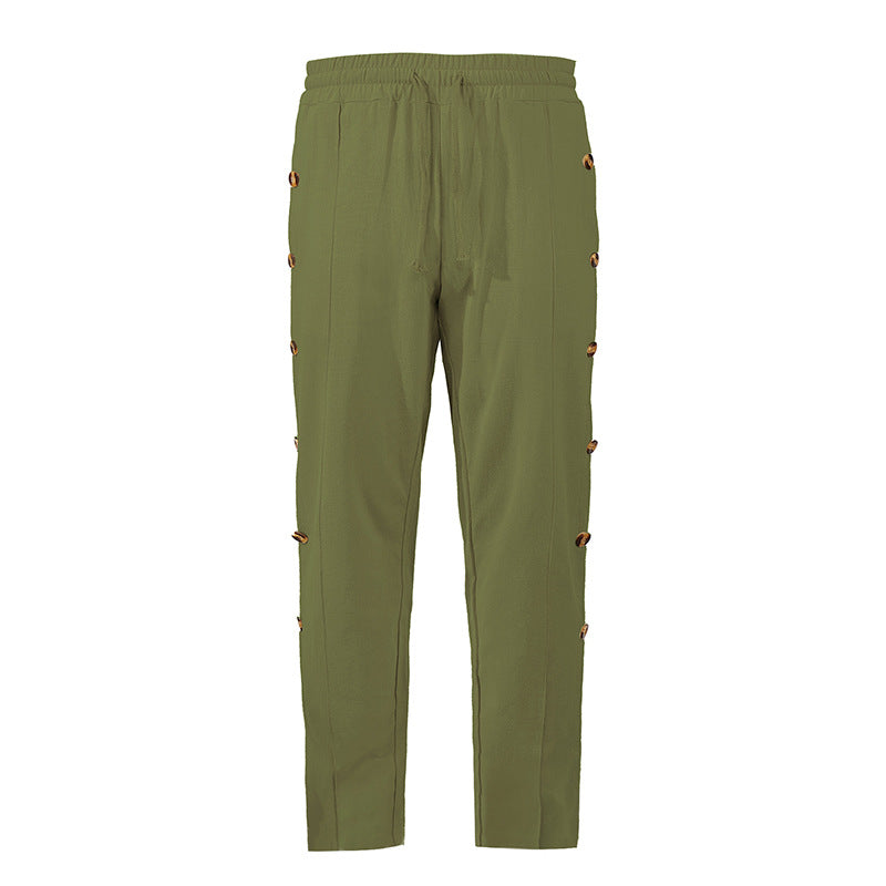Comfortable women's joggers with chic and stylish button details