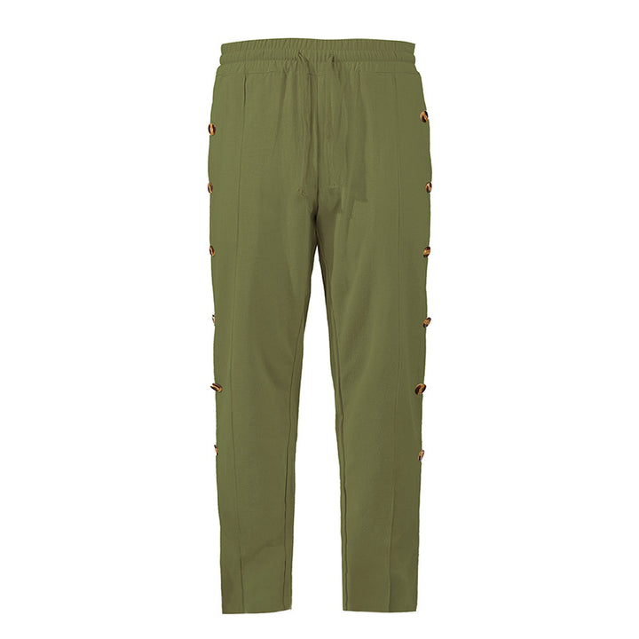 Comfortable women's joggers with chic and stylish button details