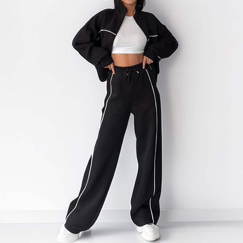Lune London women's sports outfit with high collar and wide legs