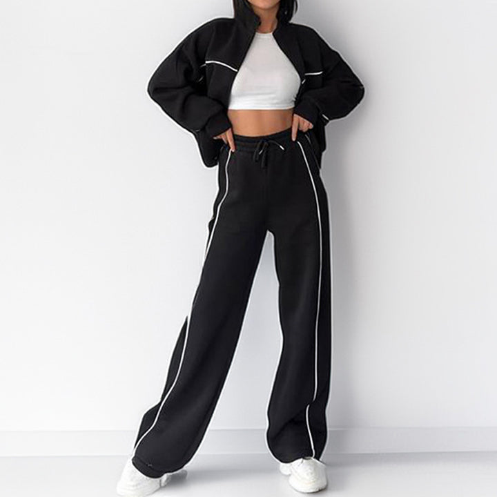 Lune London women's sports outfit with high collar and wide legs