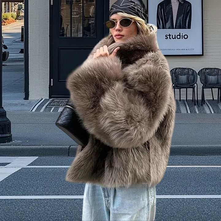 Ladies Luxury Faux Fur Jacket Lune London