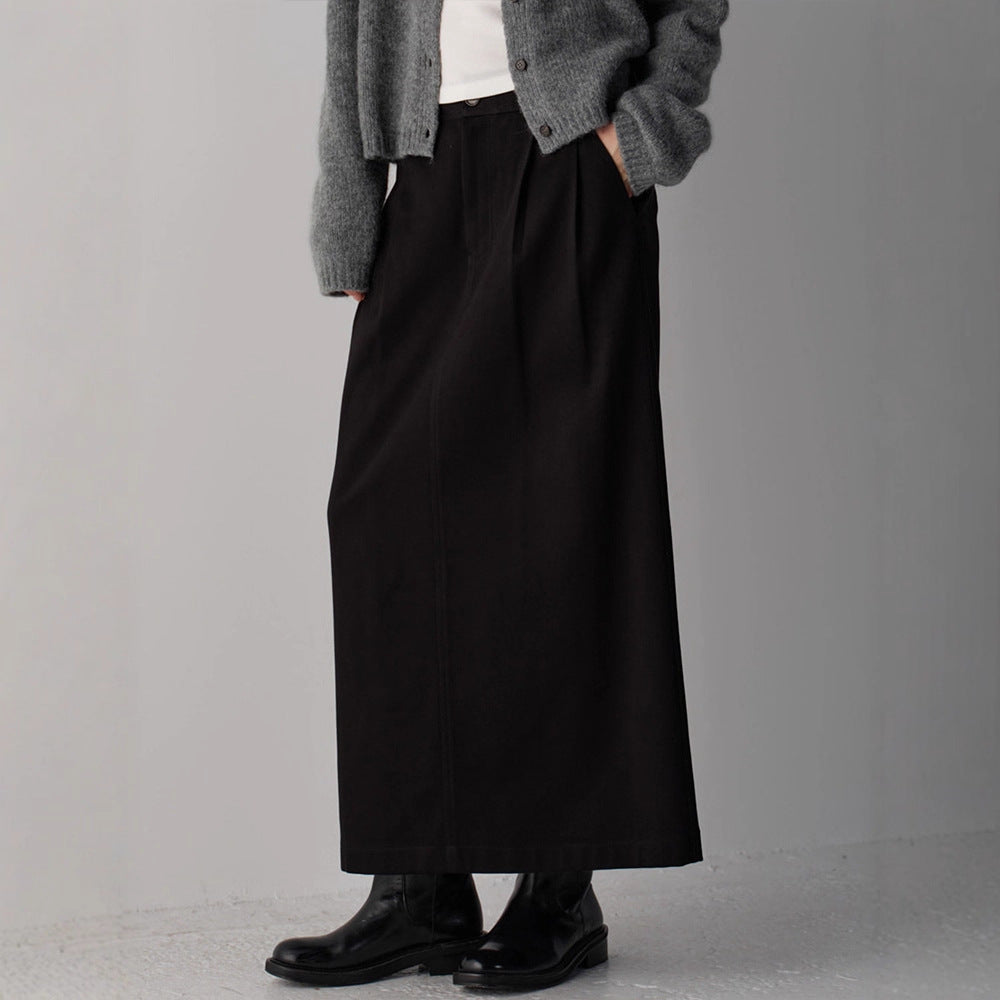 Jupe maxi élégante et taille haute pour femmes avec plis Chic & Stil