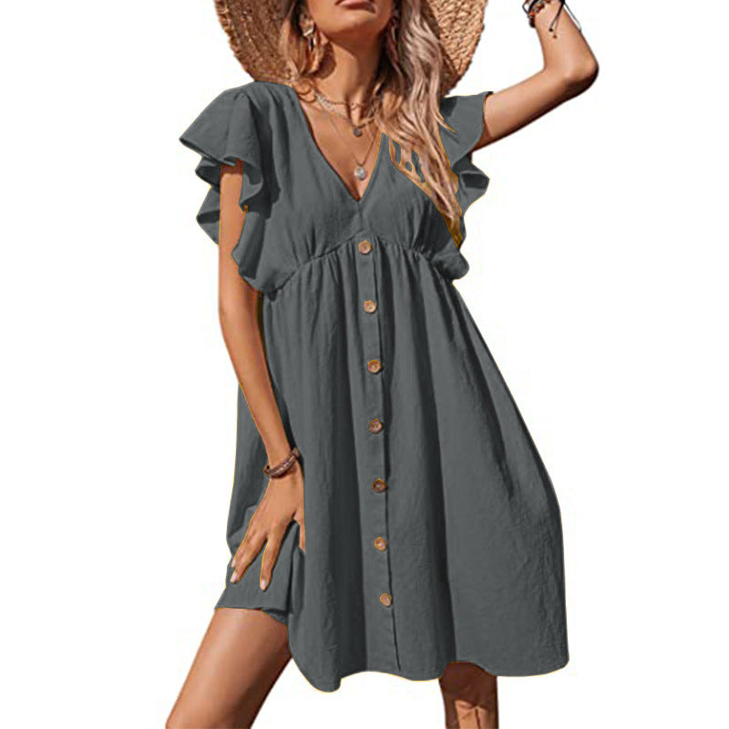 Women A-Line Ruffle Dress Lune London