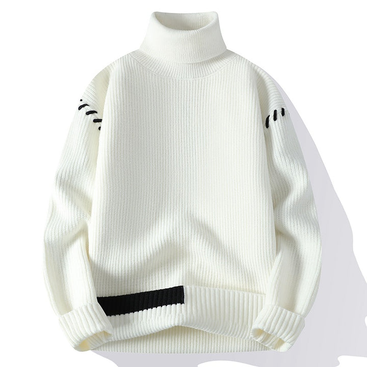 Thick turtleneck sweater for women with decorative details on the sleeves Lune London