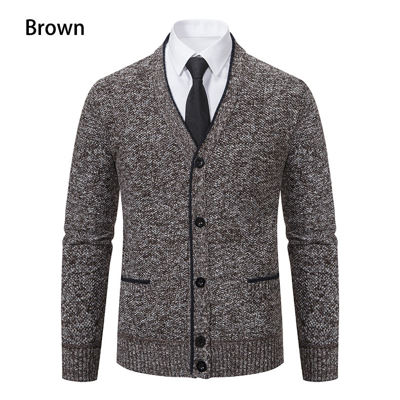 Knit jacket for men with V-neck and elegant details Lune London