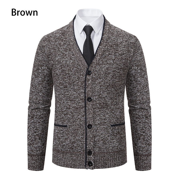 Knit jacket for men with V-neck and elegant details Lune London