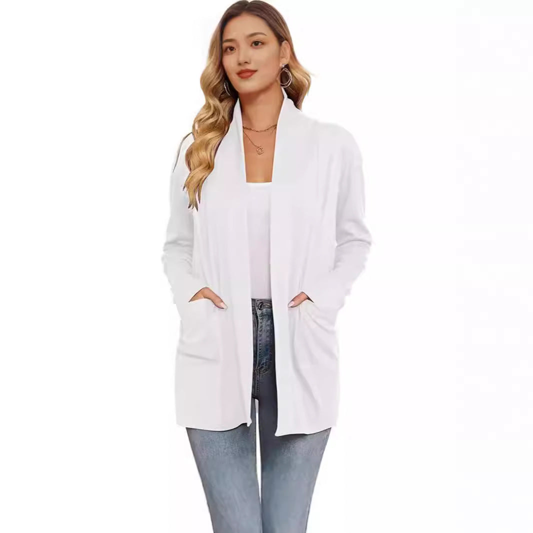 Lune London long casual cardigan for women with pockets