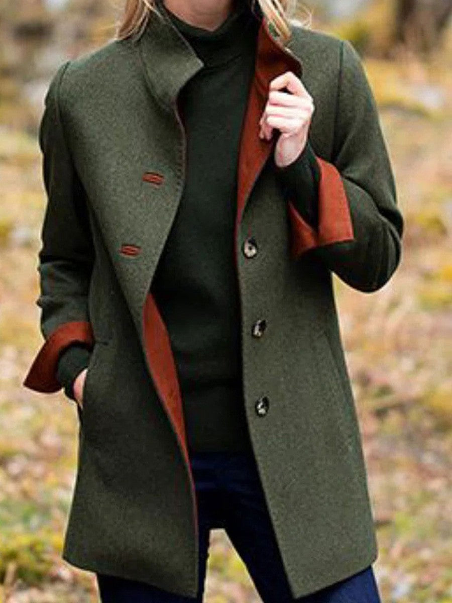 Ladies Elegant Double-Breasted Wool Coat Lune London