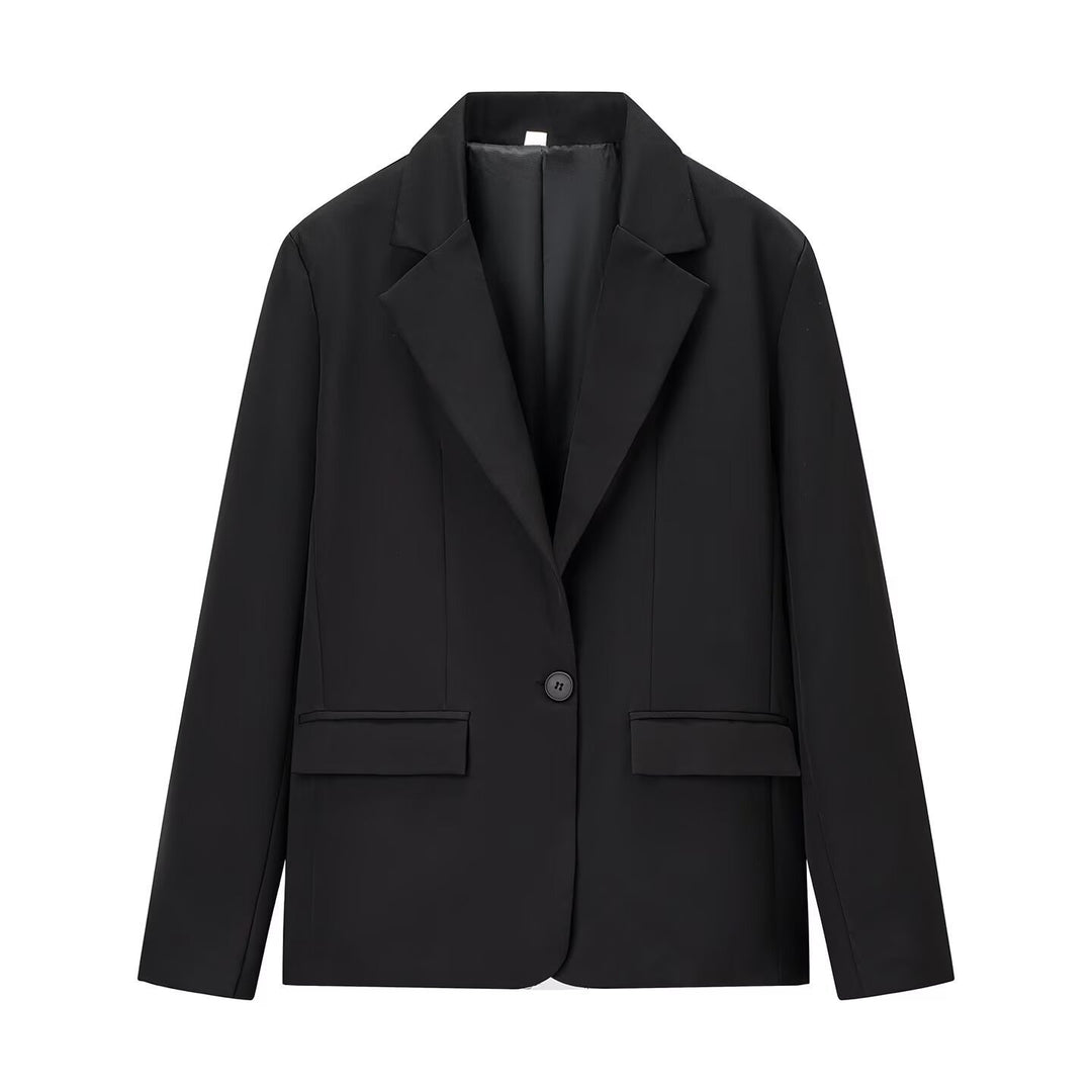 Ladies elegant business outfit with blazer and wide trousers Lune London