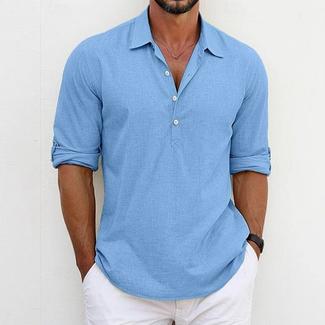 Casual long sleeve shirt for men with button placket and trendy cut Lune London