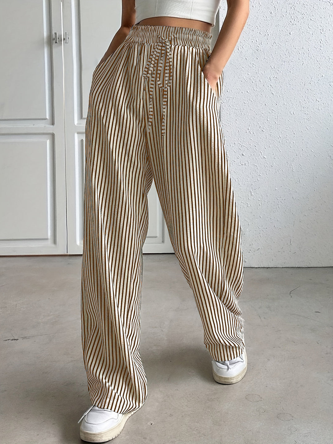 Ladies Wide Striped Pants Lune London