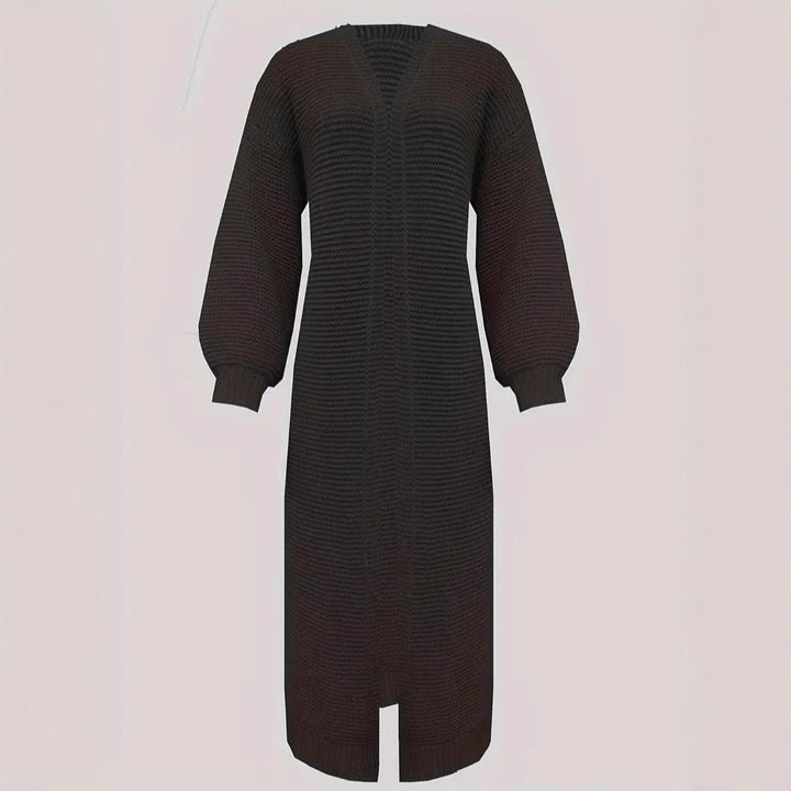 Ladies Long Knit Cardigan with Open Edges Lune London