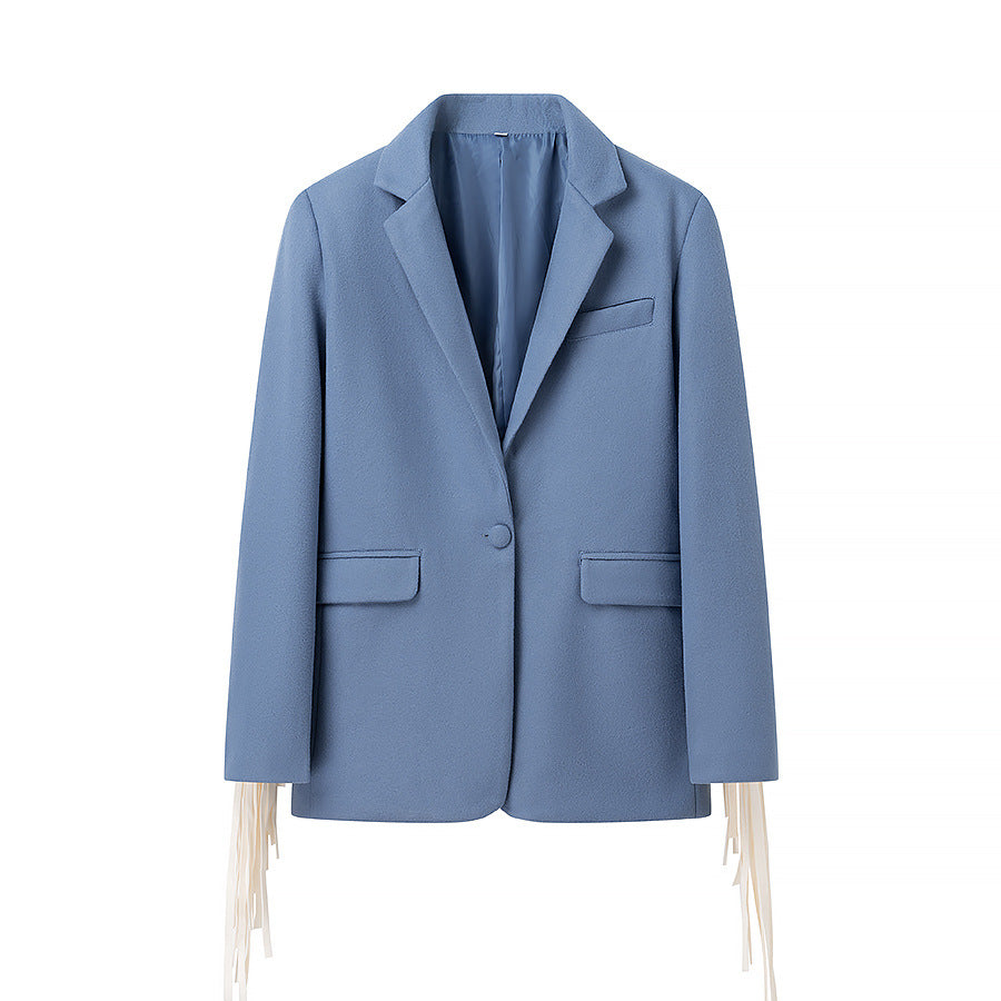 Veste blazer élégante pour femmes avec détails à franges Chic & Stil