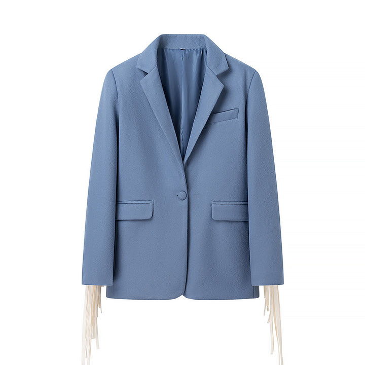 Veste blazer élégante pour femmes avec détails à franges Chic & Stil