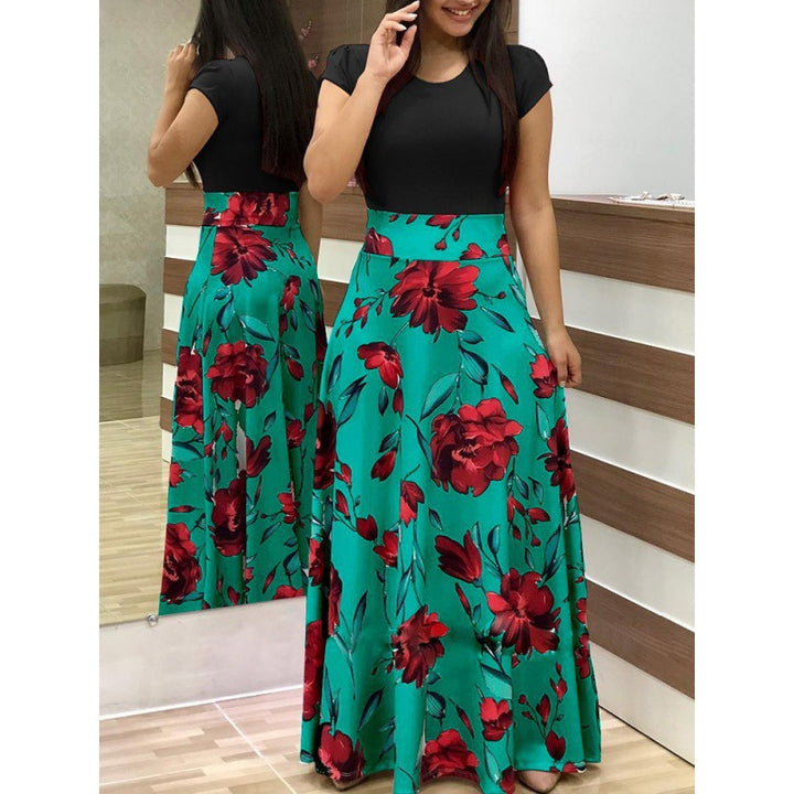 Jupe maxi pour femmes avec motifs floraux et taille élastique Chic & Stil