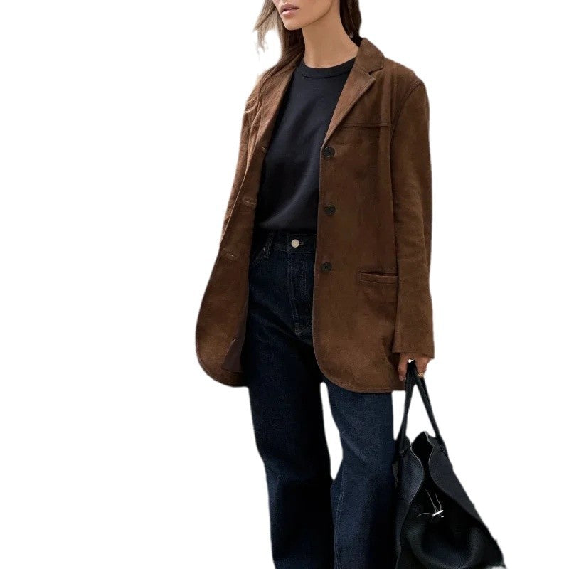 Ladies Trendy Lune London Suede Jacket
