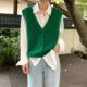 Ladies Knit Vest with V-Neck and Stylish Buttons Lune London