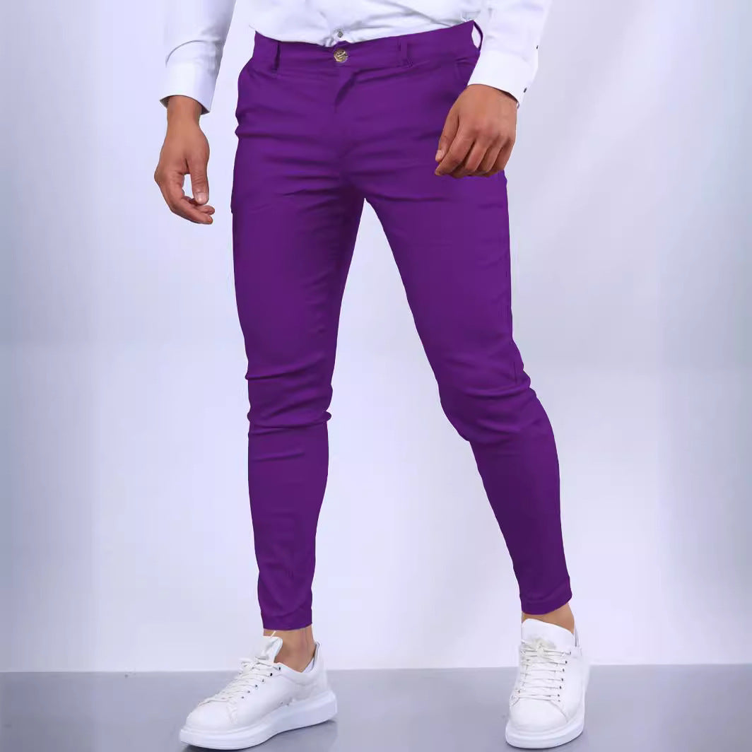 Chino pants for men with a comfortable elastic waist and a slim fit Lune London