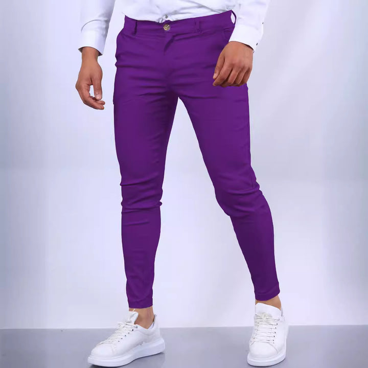 Chino pants for men with a comfortable elastic waist and a slim fit Lune London