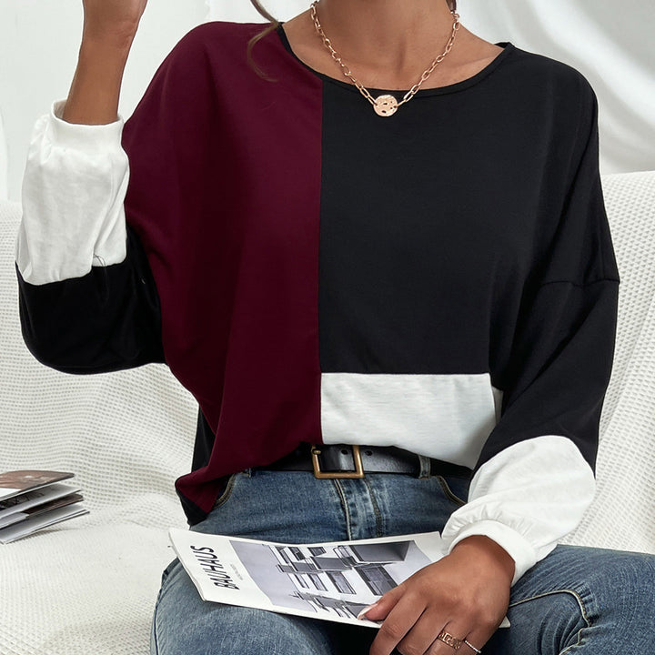 Oversized casual women's T-shirt with color block design and round neck Lune London