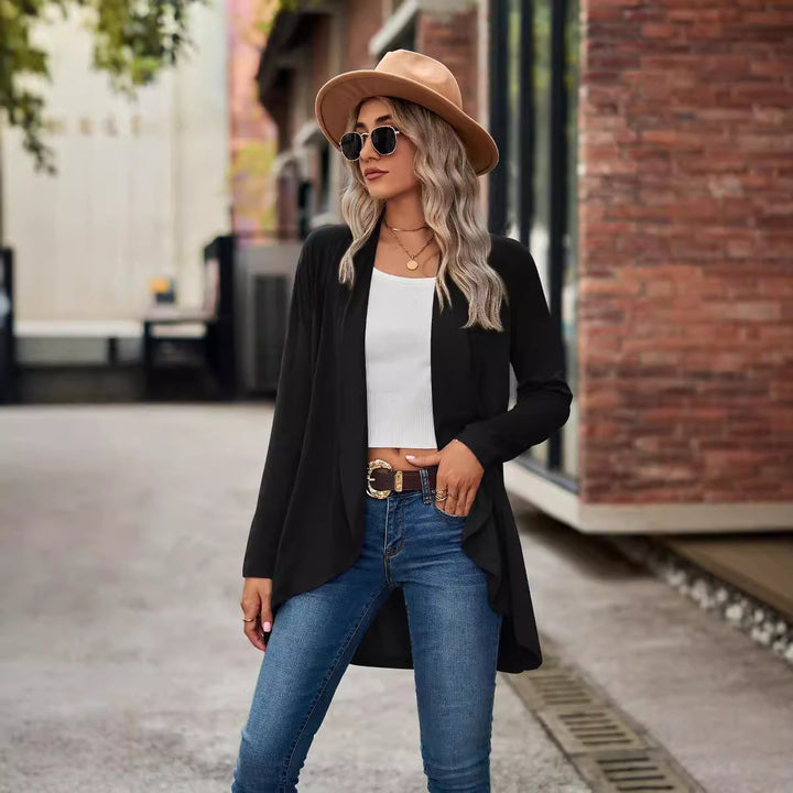 Women's knit jacket with asymmetrical hem and relaxed fit Lune London