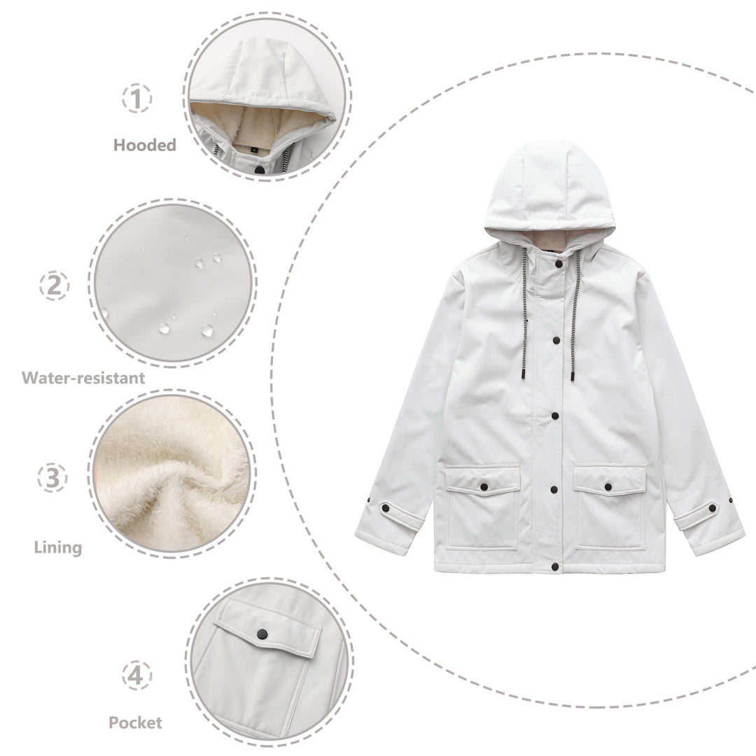 Women's functional water-repellent transition jacket with hood Lune London