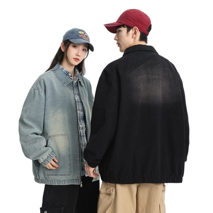 Casual denim jacket for men with elastic cuffs and practical pockets Lune London