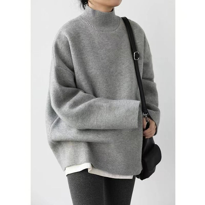 Pull ample en tricot épais à col roulé pour femmes avec une coupe décontractée et un design casual Chic & Stil