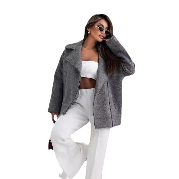 Ladies Elegant Oversized Wool Jacket Lune London