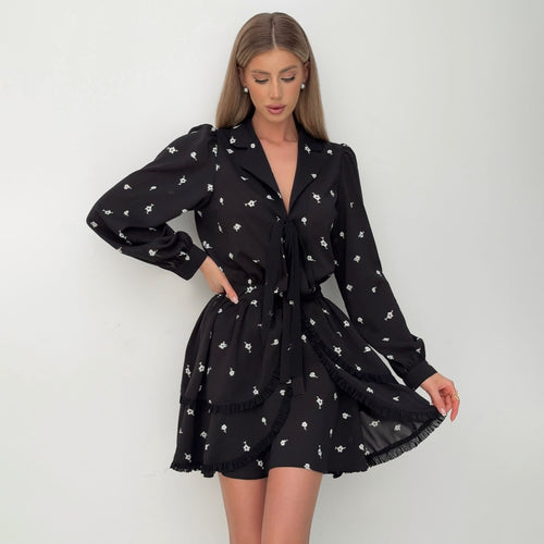 Blouse dress women with ruffles Lune London
