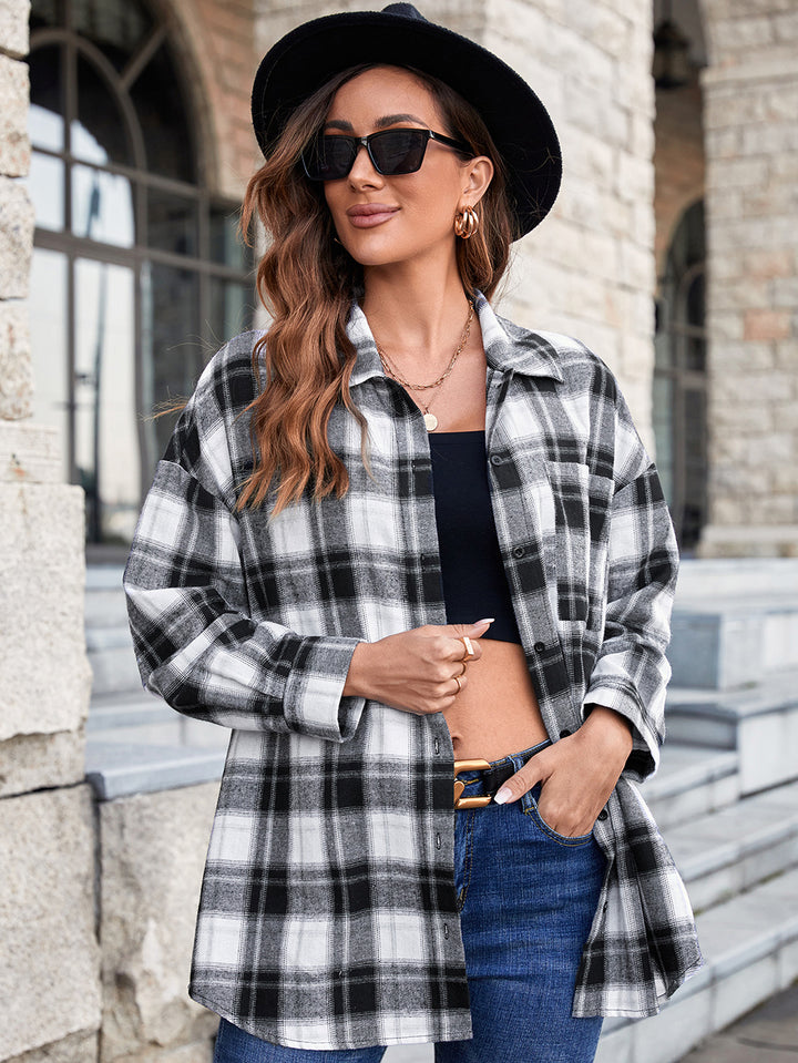 Oversized checkered shirt for women with modern details Lune London