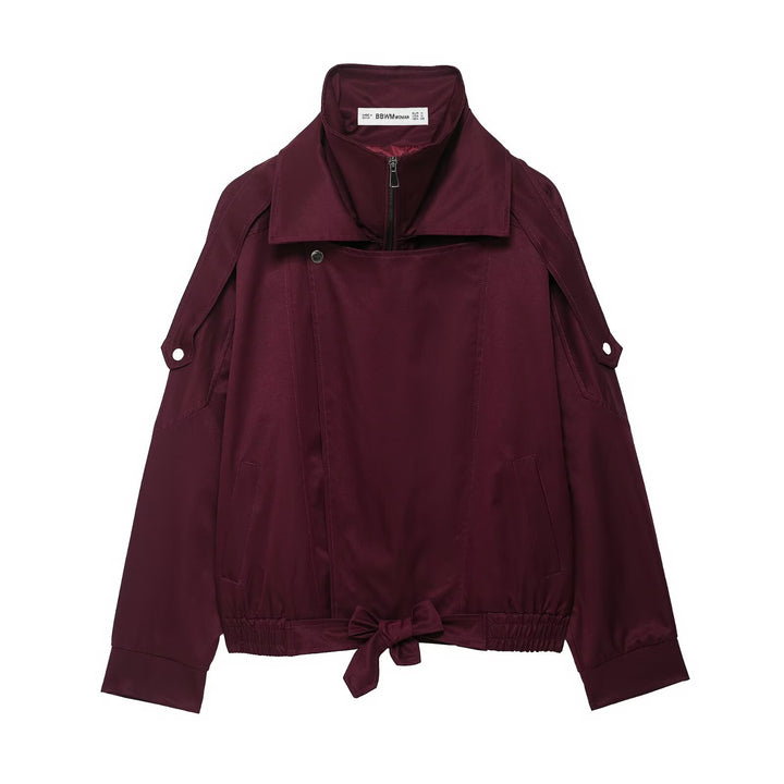 Modest transition jacket for ladies with side zipper and adjustable drawstring Lune London