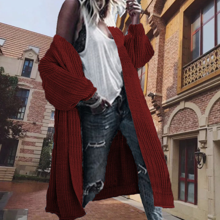Oversized knit cardigan for women with voluminous sleeves and an open front Lune London