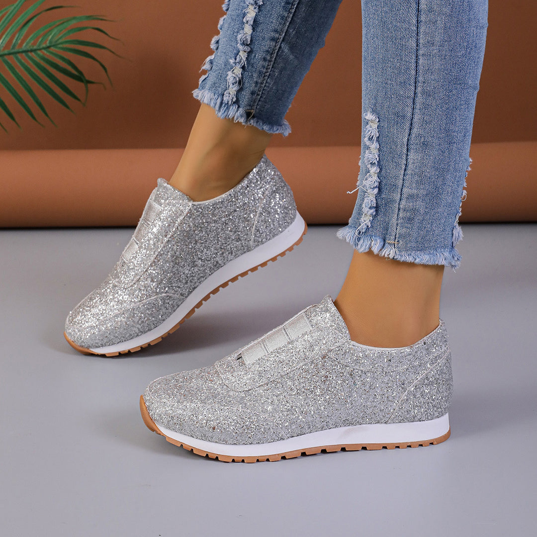 Women Sparkling Slip-On Sneakers with comfortable sole and breathable structure Lune London