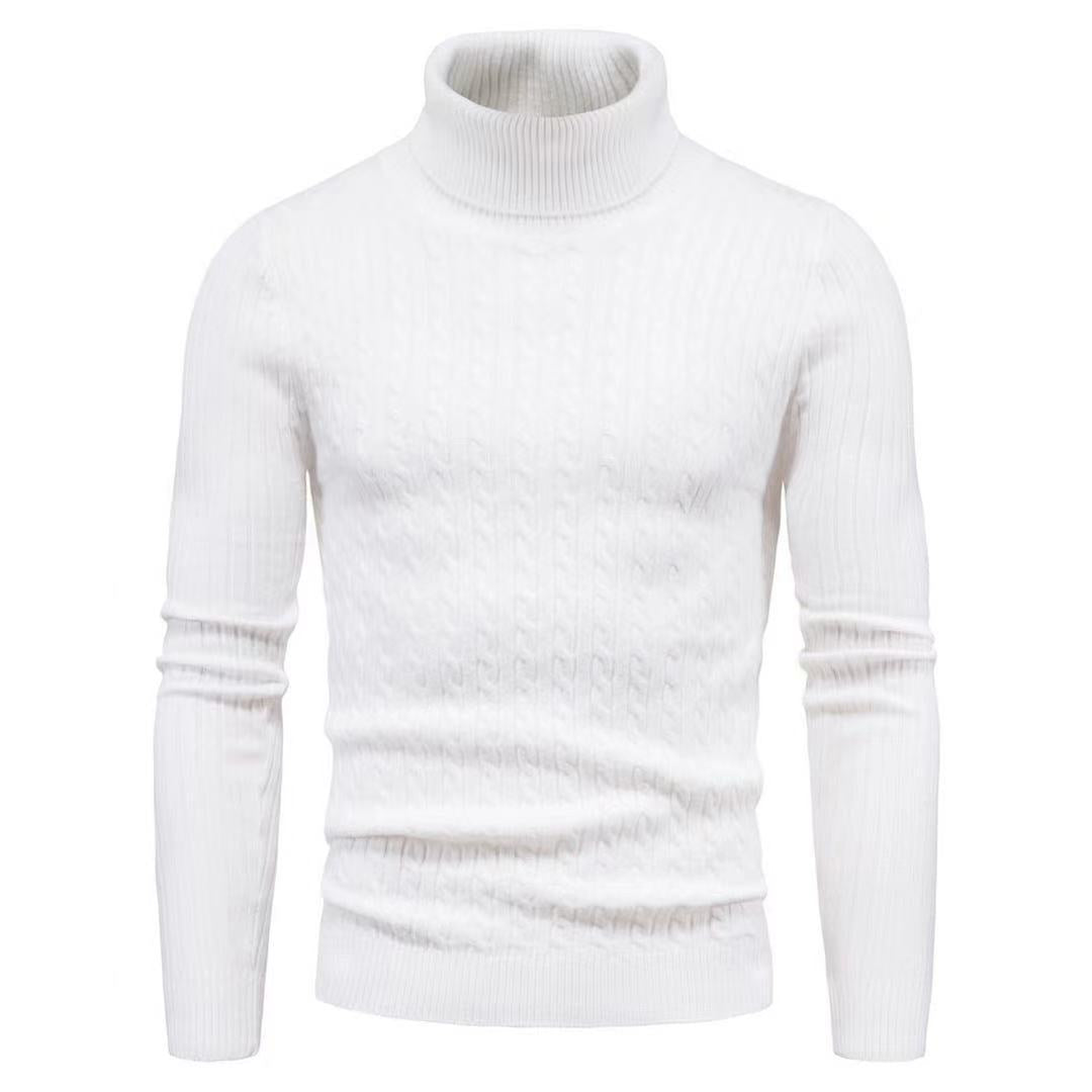 Men's turtleneck sweater with textured cable-knit pattern Lune London