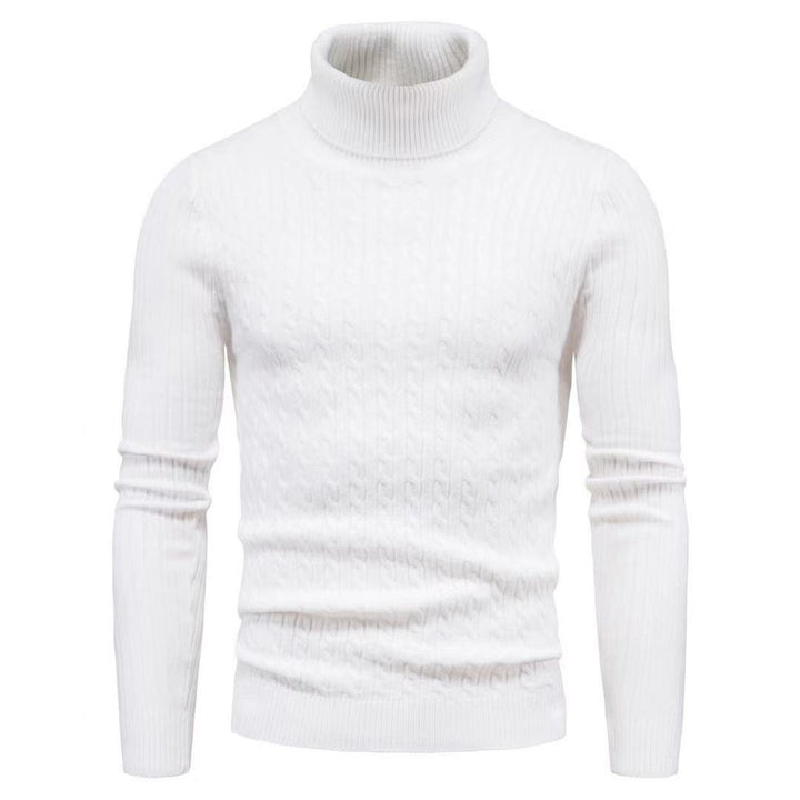 Men's turtleneck sweater with textured cable-knit pattern Lune London