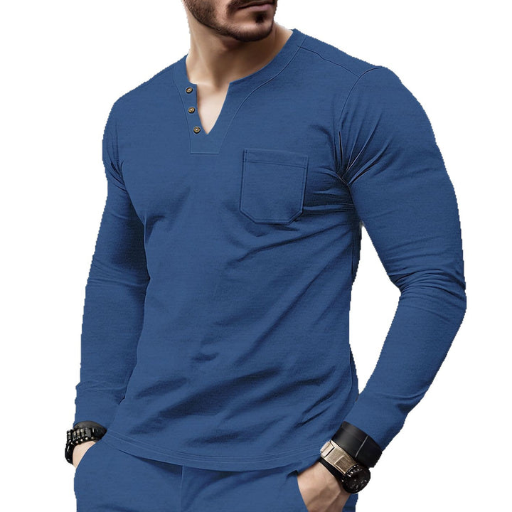 Men's long sleeve shirt with button placket and chest pocket Lune London