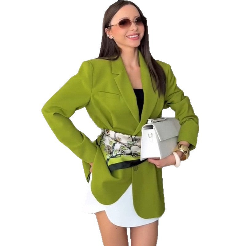 Modern women's jacket with belt details Lune London
