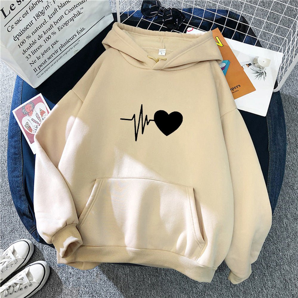 Women's hoodie with heartbeat motif Chic & Stil