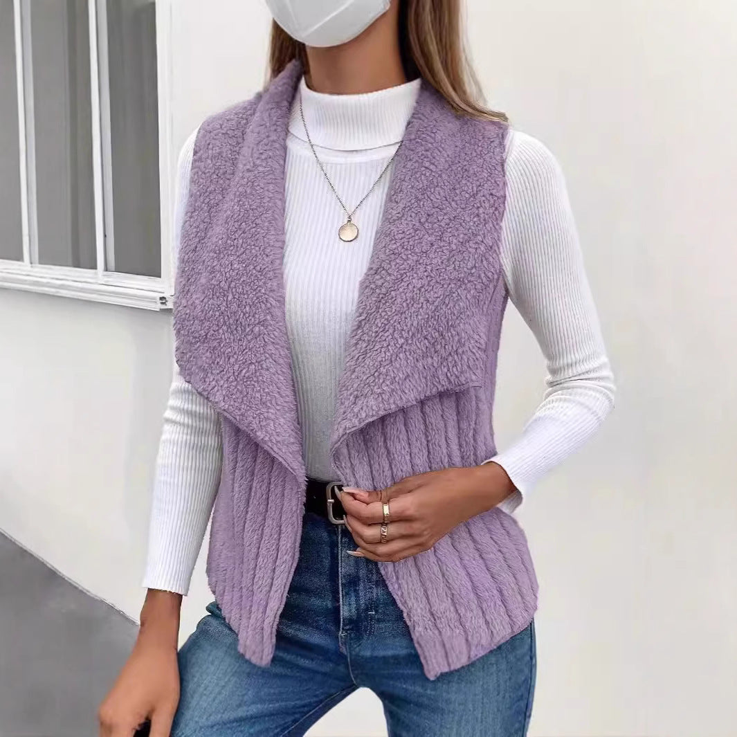 Femme gilet en tricot à col ouvert Chic und Stil