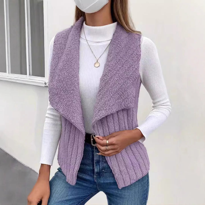 Femme gilet en tricot à col ouvert Chic und Stil