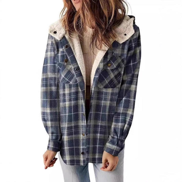 Women Flannel Checkered Jacket with Cozy Lining Lune London