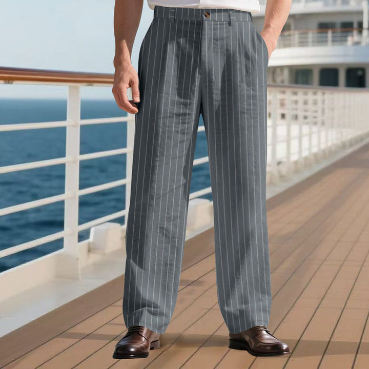 Men's Elegant Suit Pants with Slim Pinstripes Lune London
