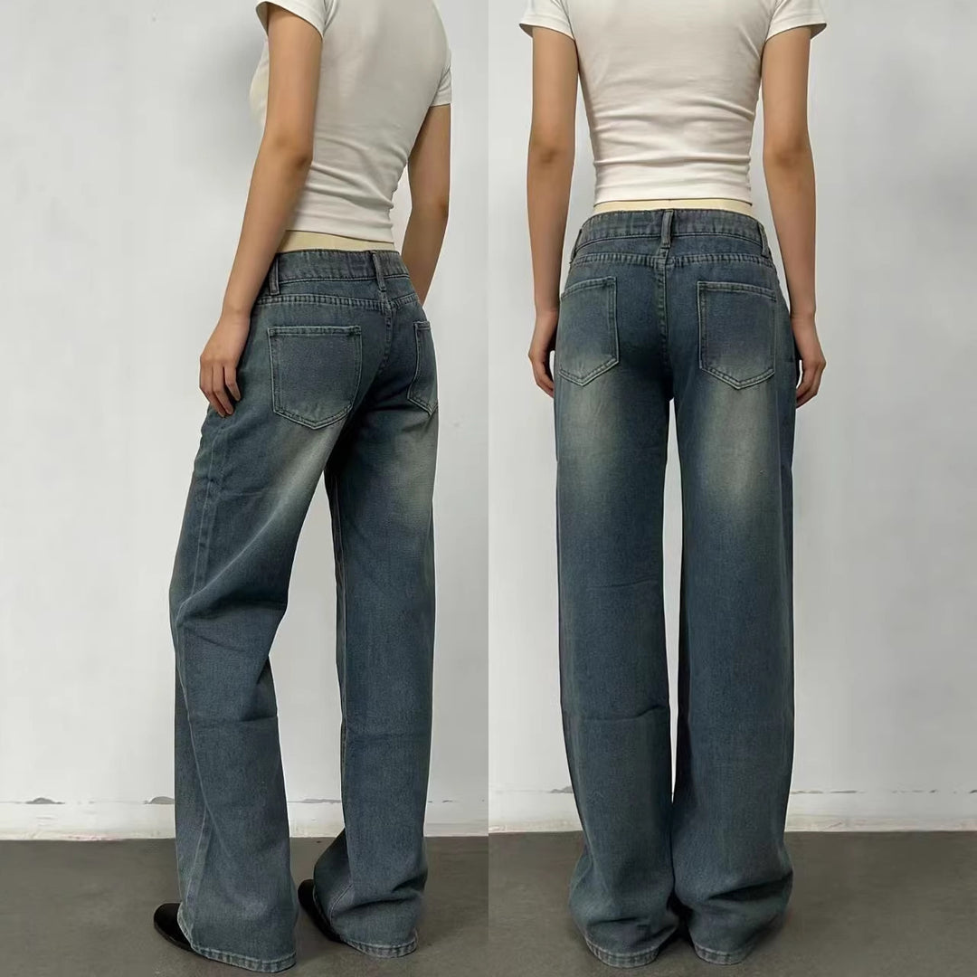 Women wide High-Waist Jeans with casual fit and individual washes Lune London