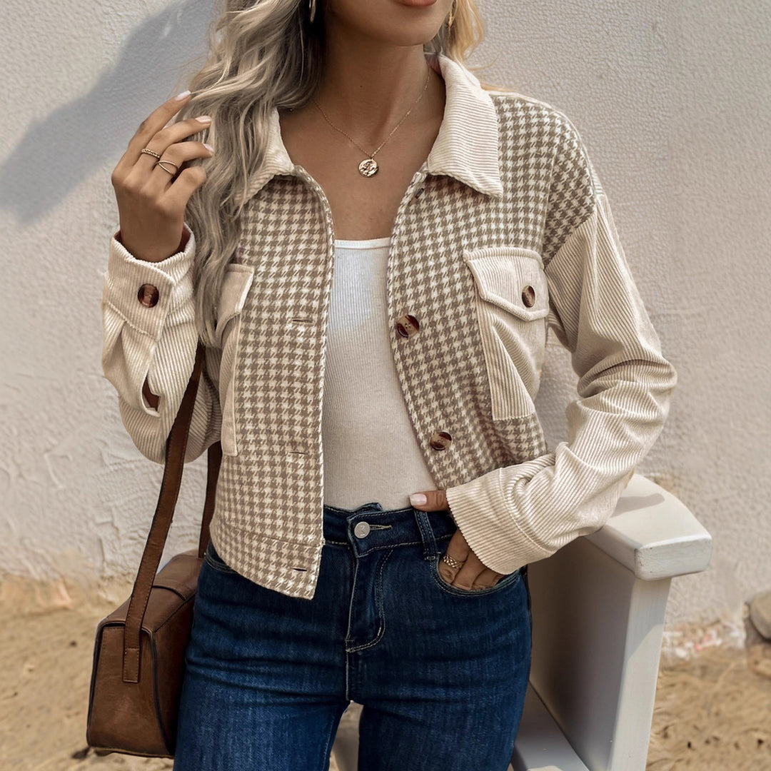 Trendy checkered jacket for women with pockets Lune London