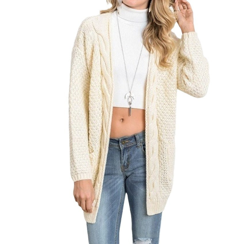 Open front oversized knit jacket for women Lune London