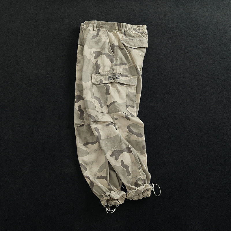 Cargo pants for women with versatile pockets and modern camouflage design Lune London